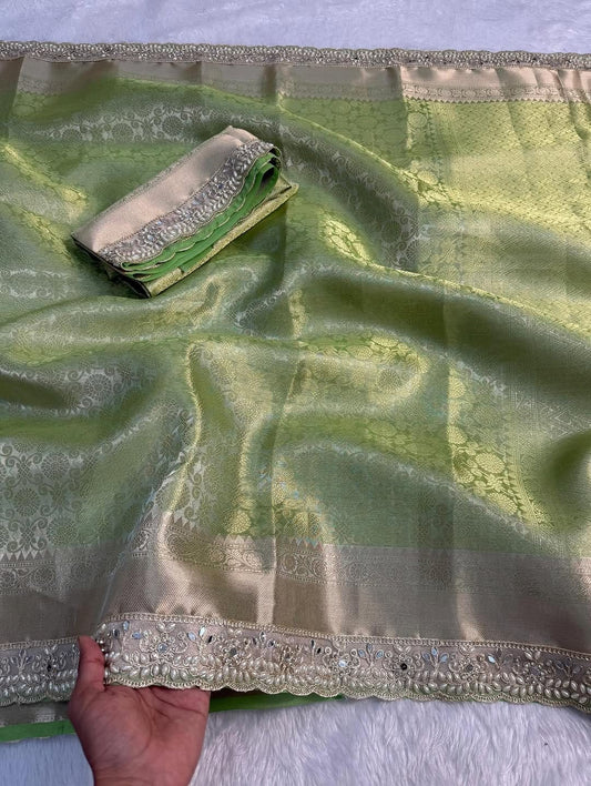 Heer Green Kanchi Pattu Silk Saree
