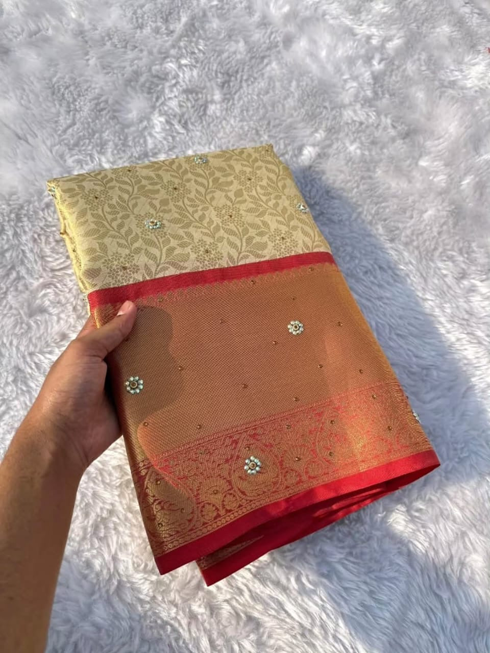 Sarika Champagne Gold Soft Kanchi Silk Saree