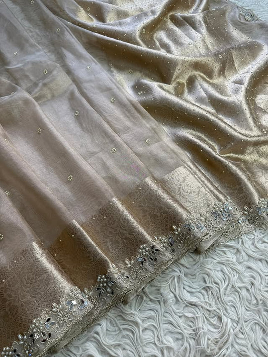 Nora Ivory Tissue Silk Saree