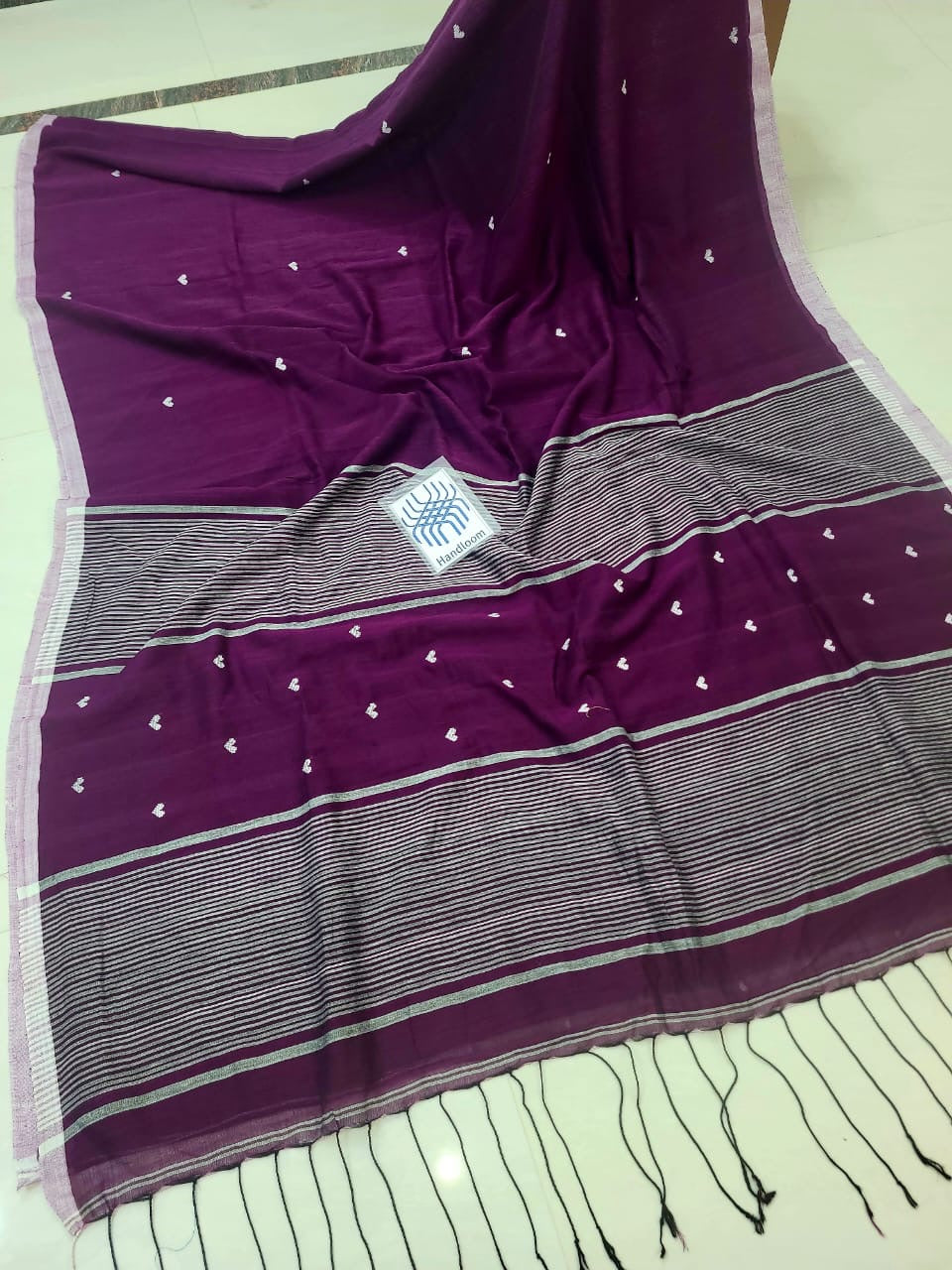 Prema Plum Pure Cotton Saree