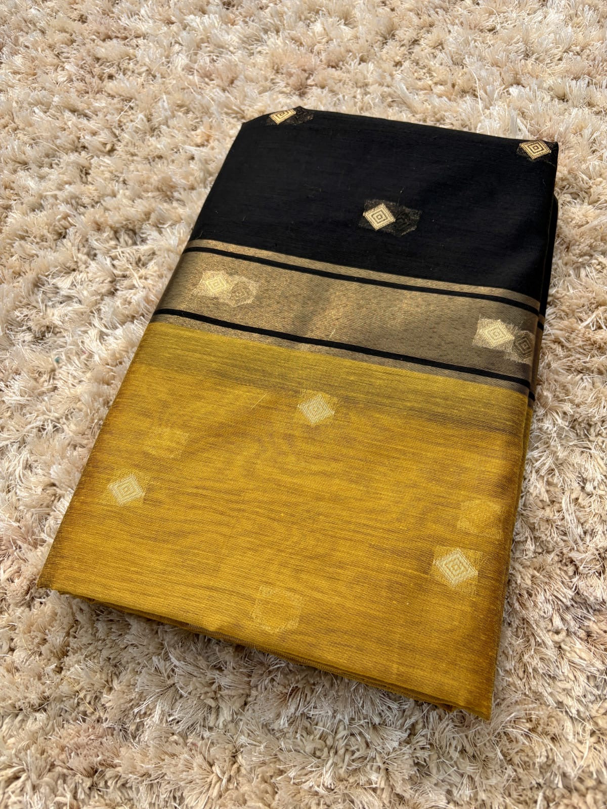 Yamini Yellow & Black Gadwal Silk Saree