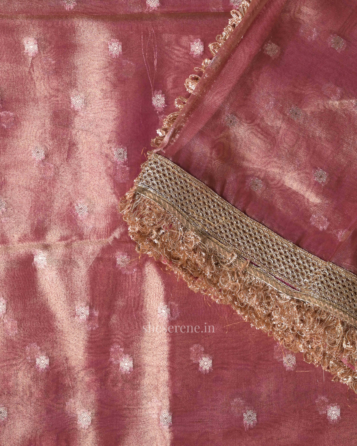 Gulnaaz Pink Tissue Silk Saree
