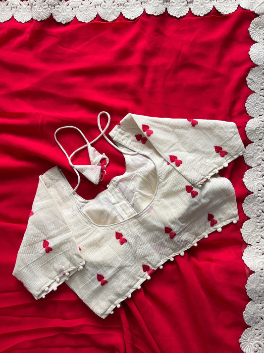 Preet Red Georgette Saree with Chikankari Embroidery