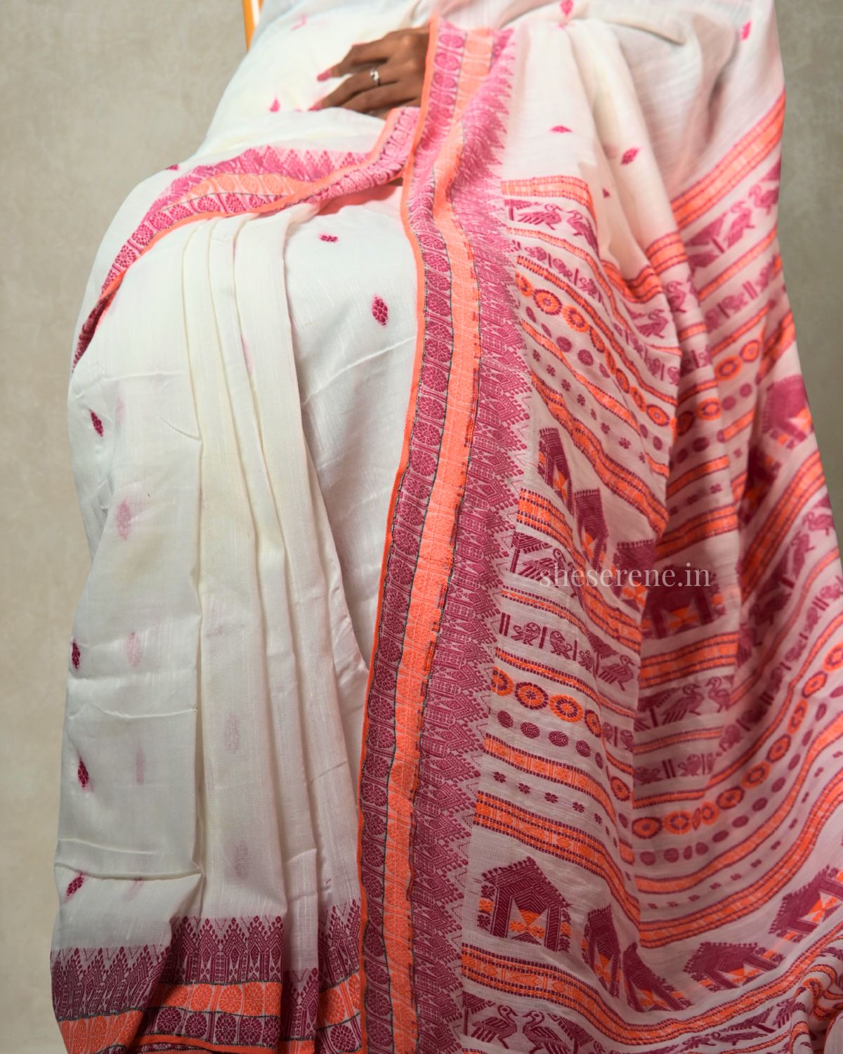 Chhaya White Khadi Cotton Saree