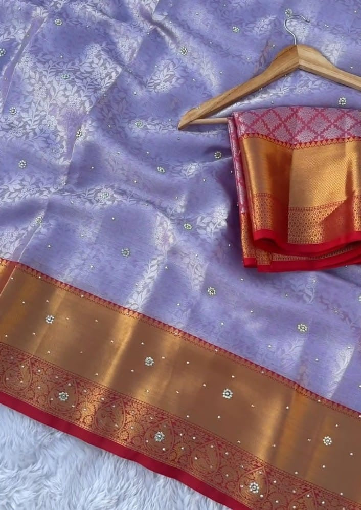 Sarika Lilac Mist Soft Kanchi Silk Saree