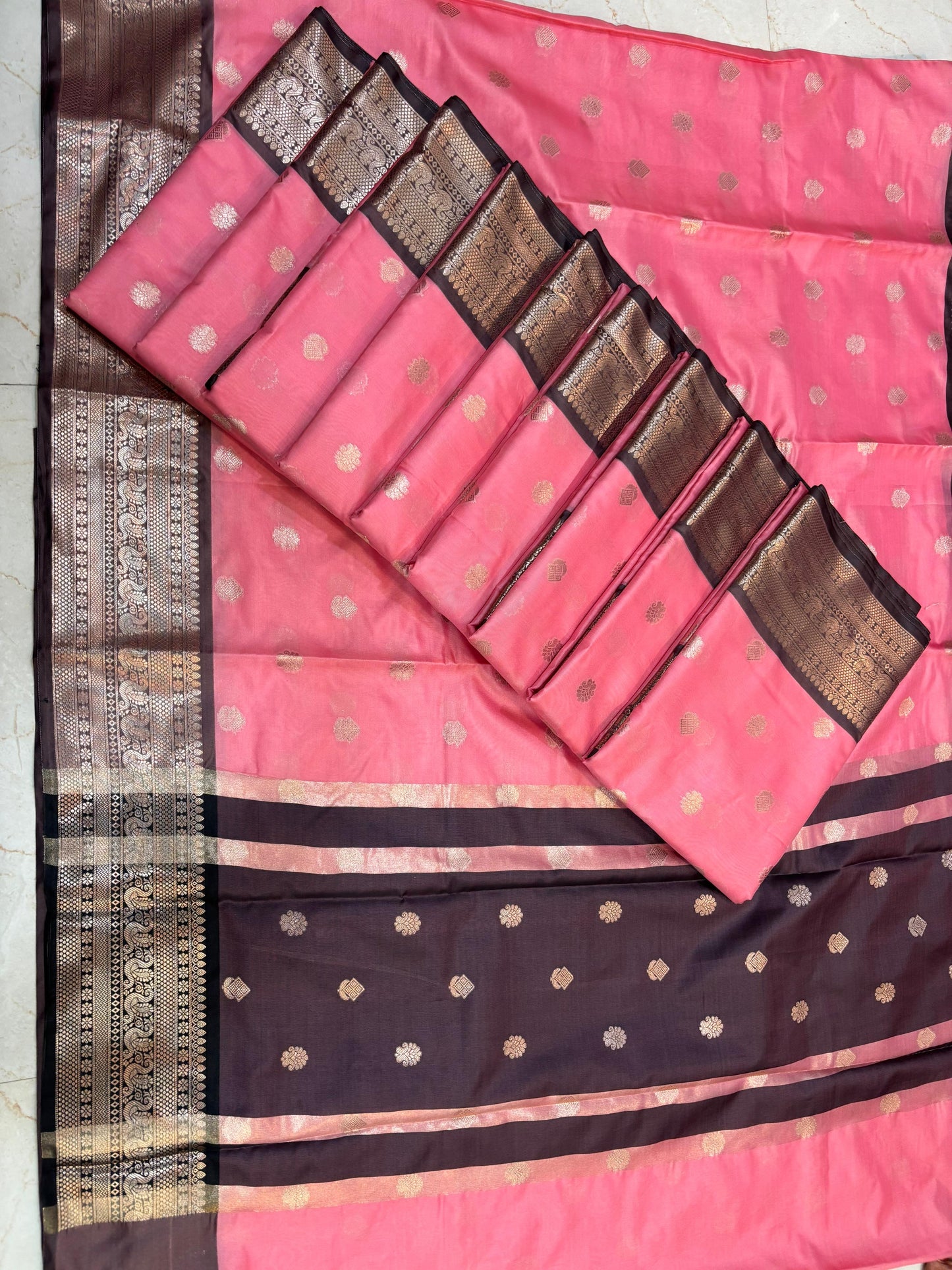 Janaki Blush Pink Semi Katan Silk Saree