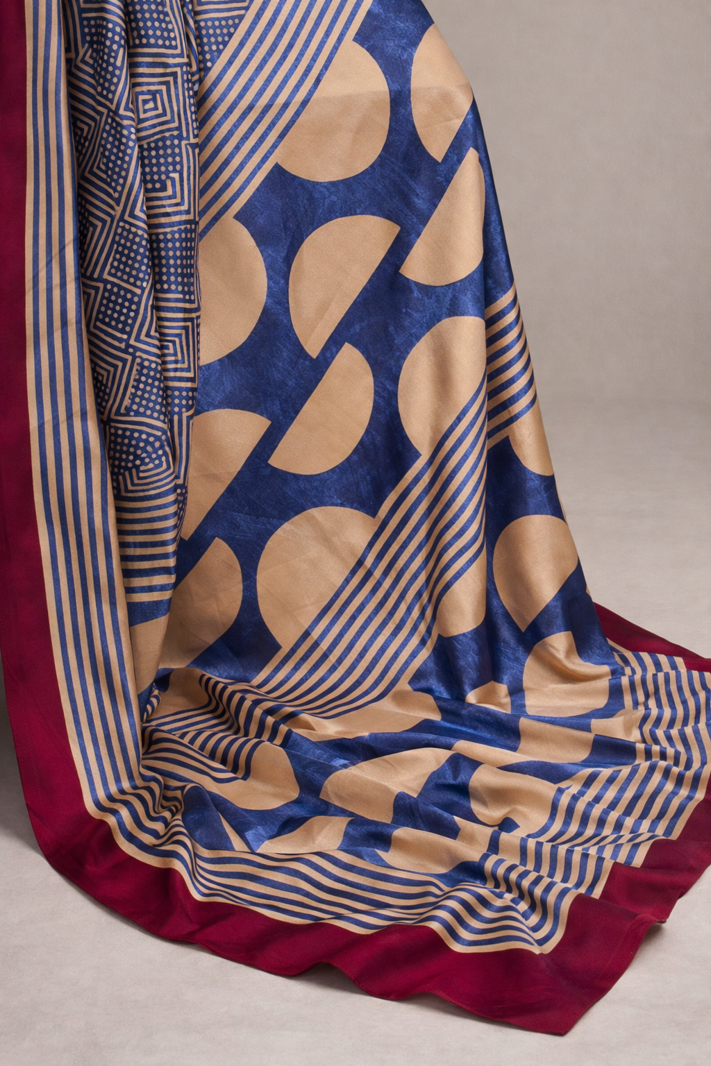 Navya Steel Blue Dull Satin Silk Saree