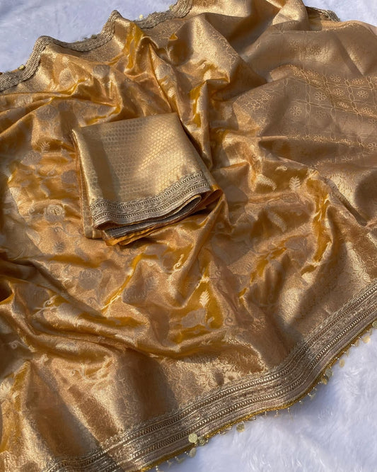 Meera Yellow Tissue Silk Saree