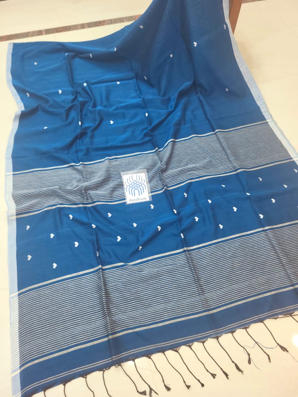 Prema Blue Pure Cotton Saree
