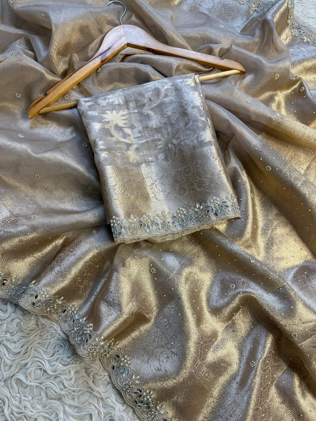 Nora Ivory Tissue Silk Saree