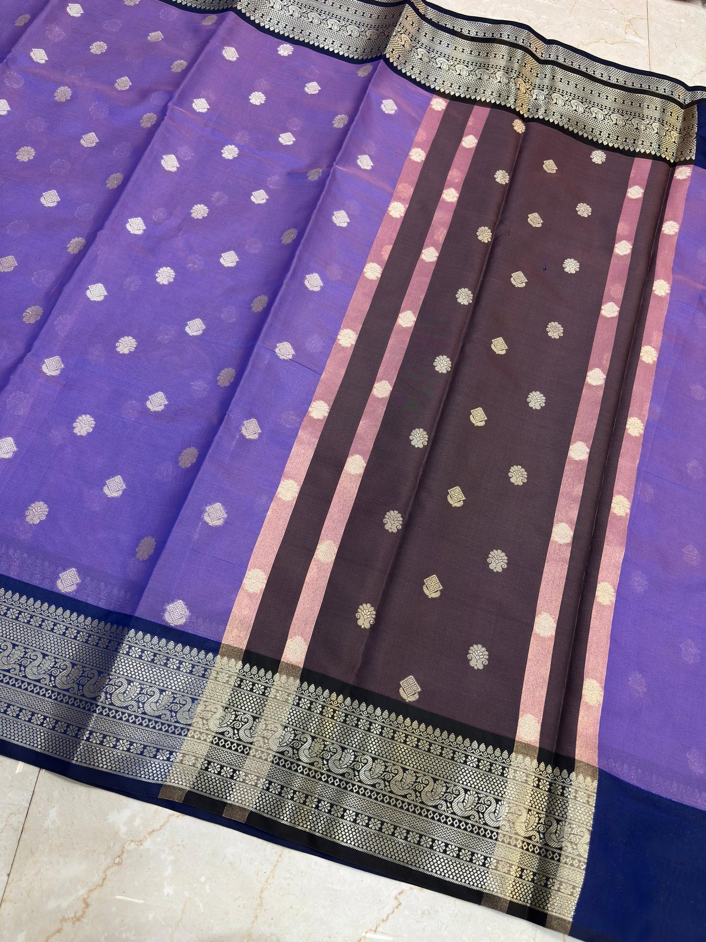 Janaki Soft Lilac Semi Katan Silk Saree