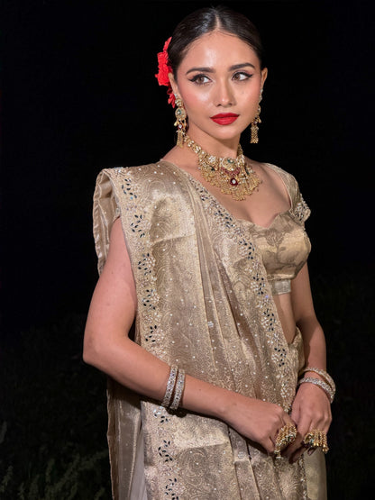 Nora Ivory Tissue Silk Saree