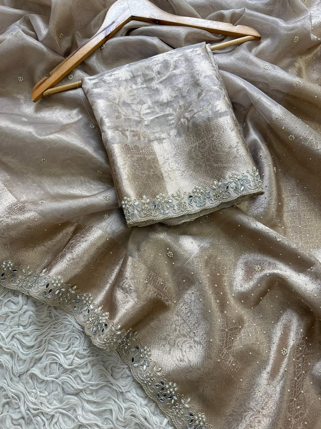 Nora Ivory Tissue Silk Saree