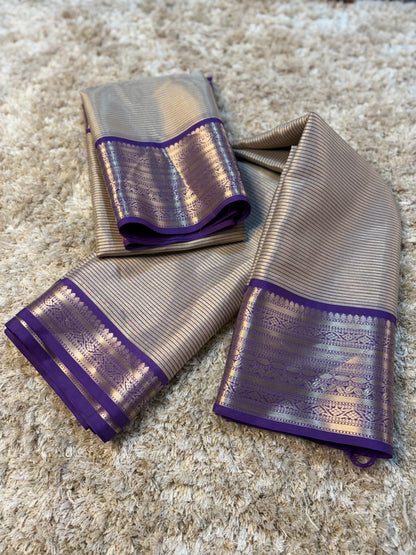 Vamika Royal Purple Mull Tissue Silk Saree