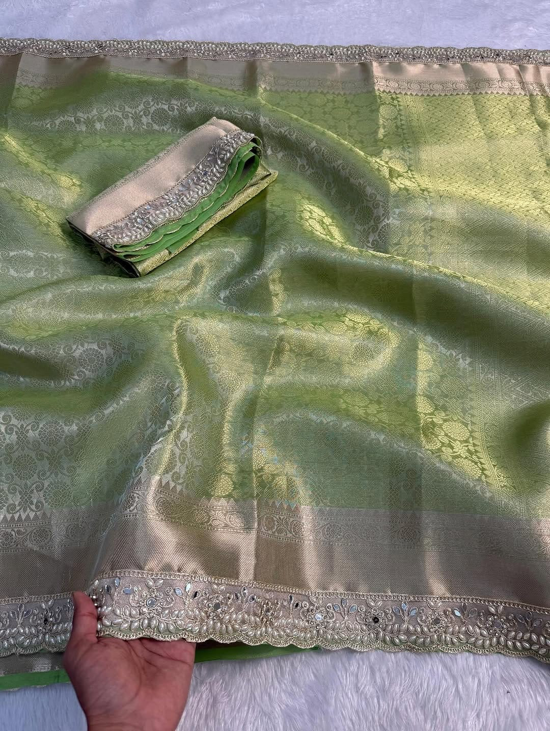 Heer Green Kanchi Pattu Silk Saree