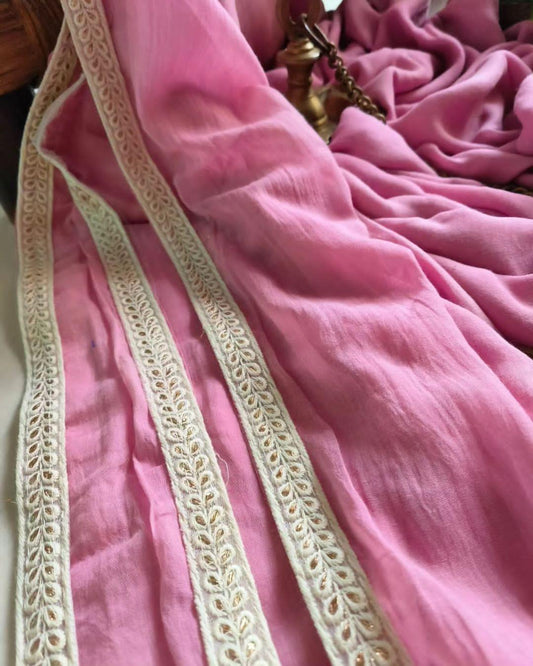 Aurya Pink Khadi Cotton Saree