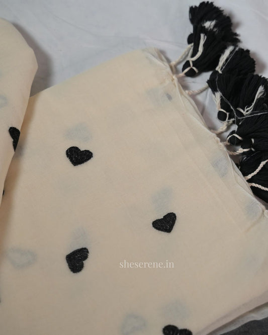 Ishq Ivory Mul Cotton Saree