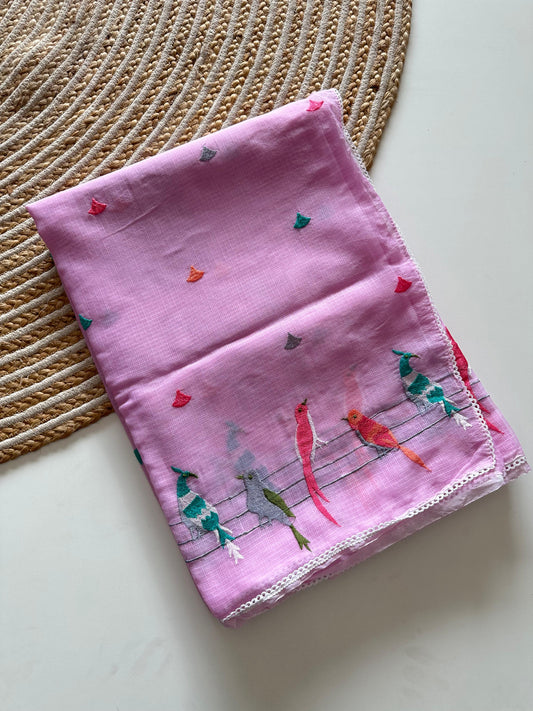 Tia Lavender Lilac Premium Doriya Saree