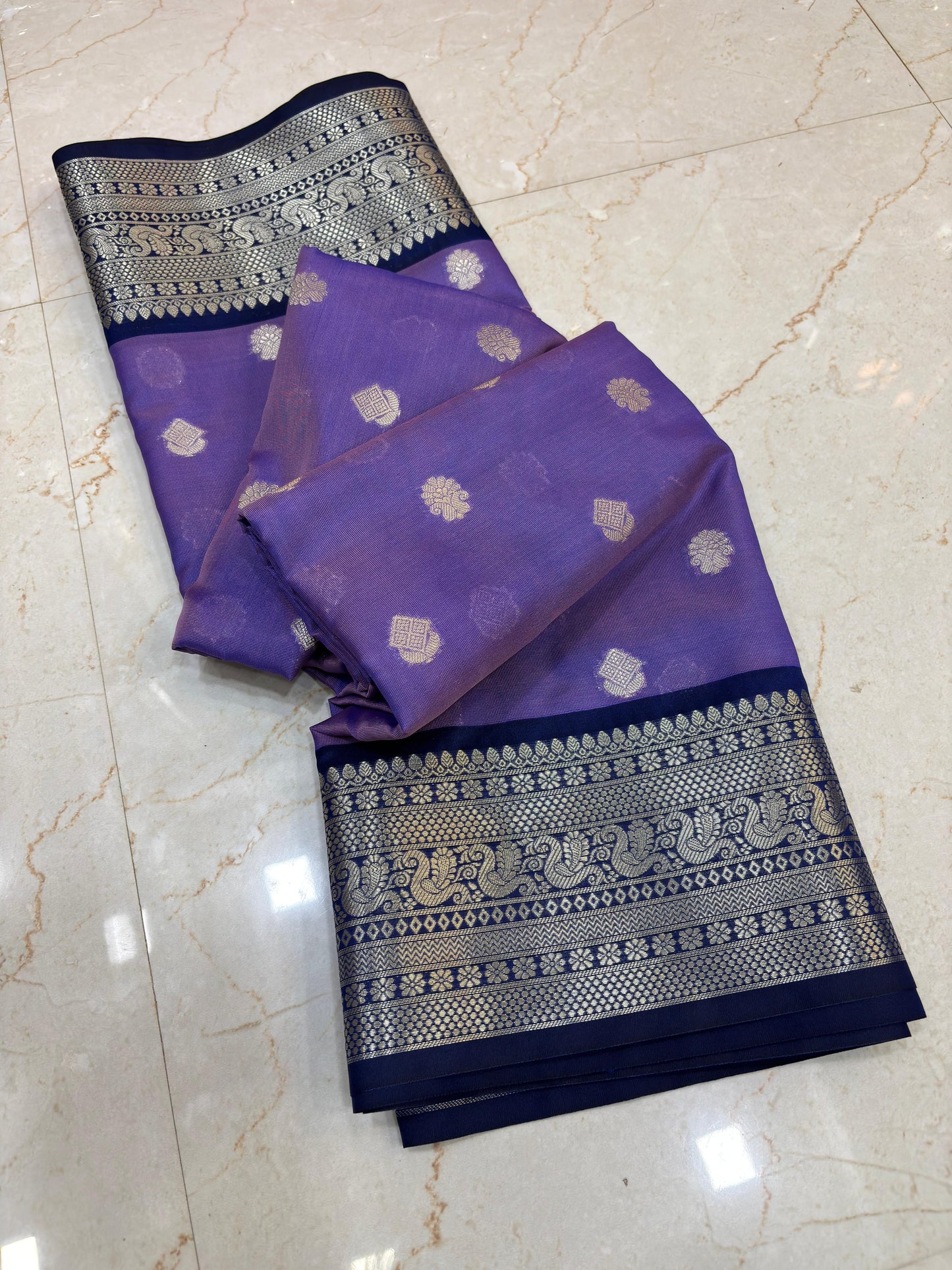 Janaki Soft Lilac Semi Katan Silk Saree