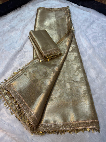 Meera Ivory Tissue Silk Saree