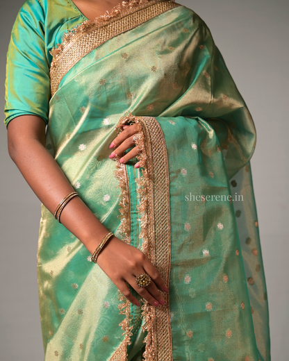 Gulnaaz Green Tissue Silk Saree