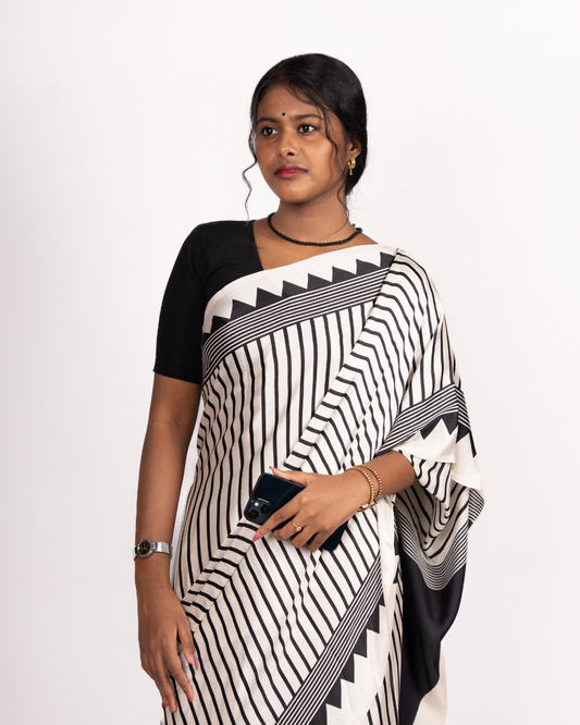 Mohini Black Gajji Silk Saree