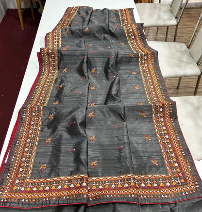 Resha Grey Tussar Saree