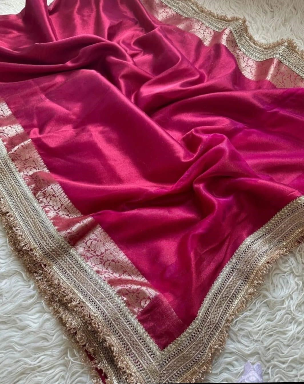 Noor Magenta Tissue Silk Saree