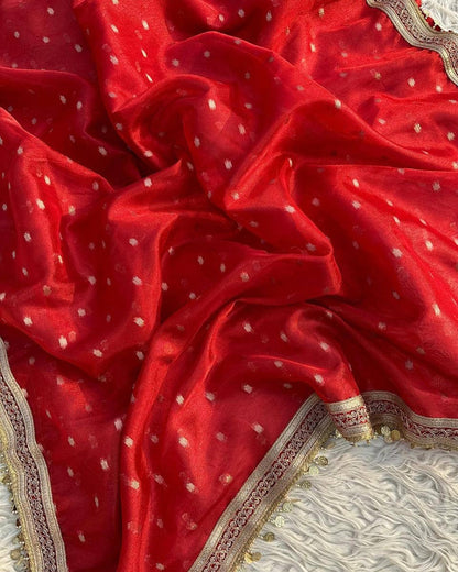Saira Royal Red Tissue Silk Saree