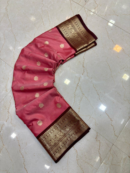 Janaki Blush Pink Semi Katan Silk Saree
