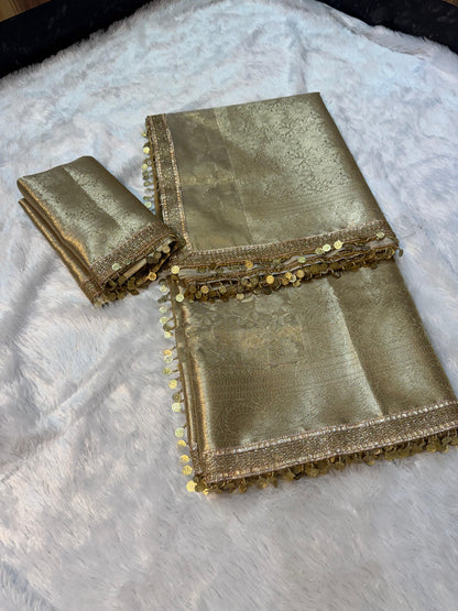 Meera Ivory Tissue Silk Saree