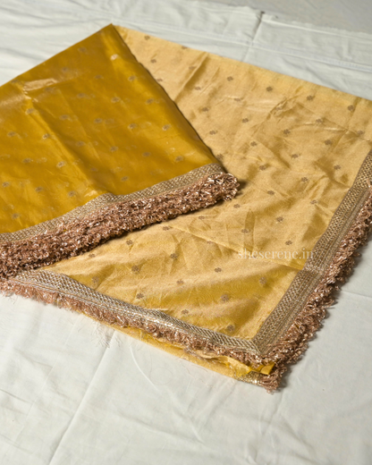 Gulnaaz Yellow Tissue Silk Saree