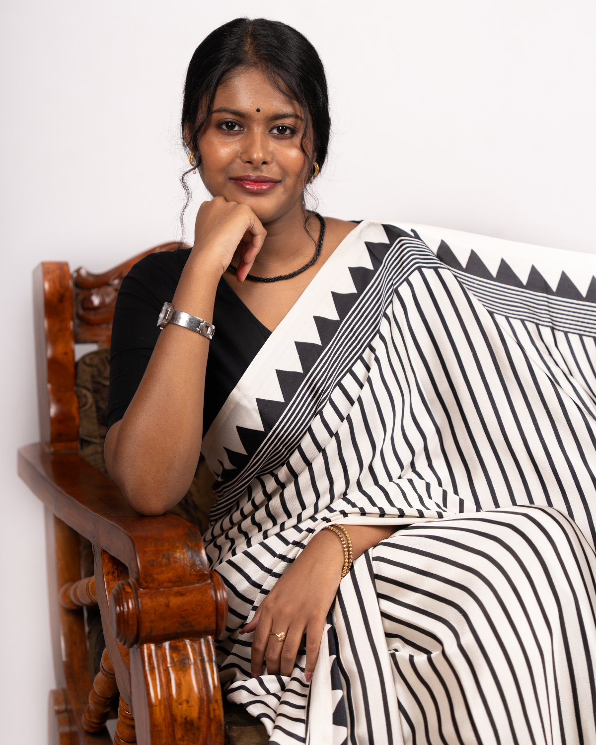 Mohini Black Gajji Silk Saree