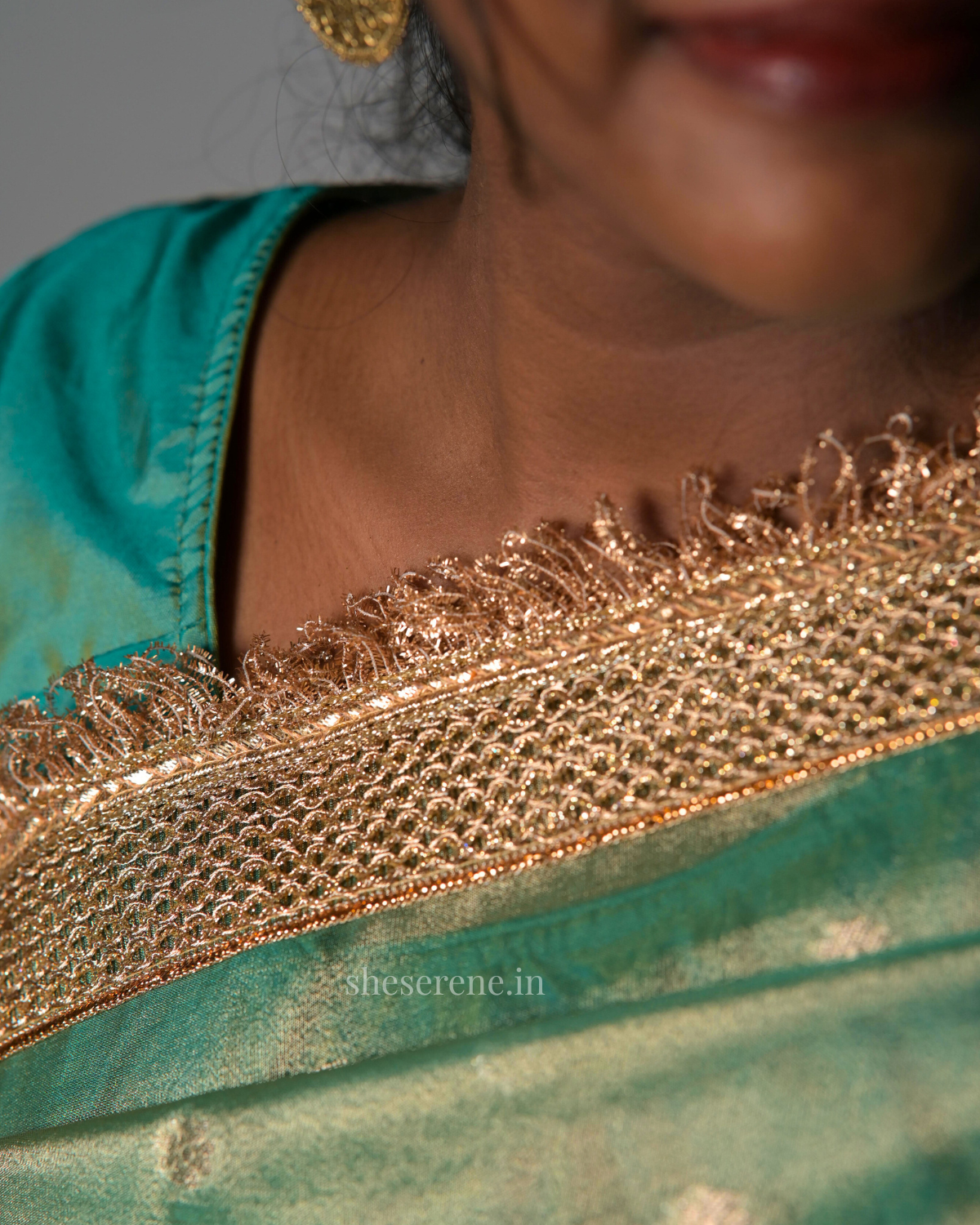 Gulnaaz Green Tissue Silk Saree