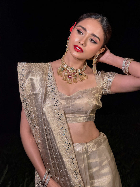 Nora Ivory Tissue Silk Saree