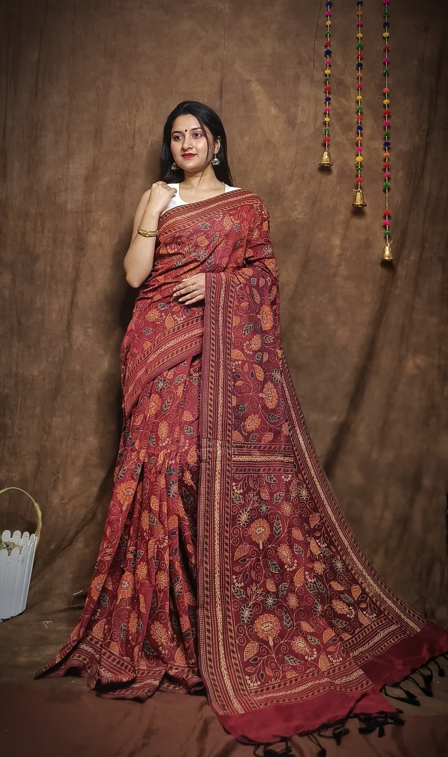 Prakriti Brown Khadi Cotton Saree
