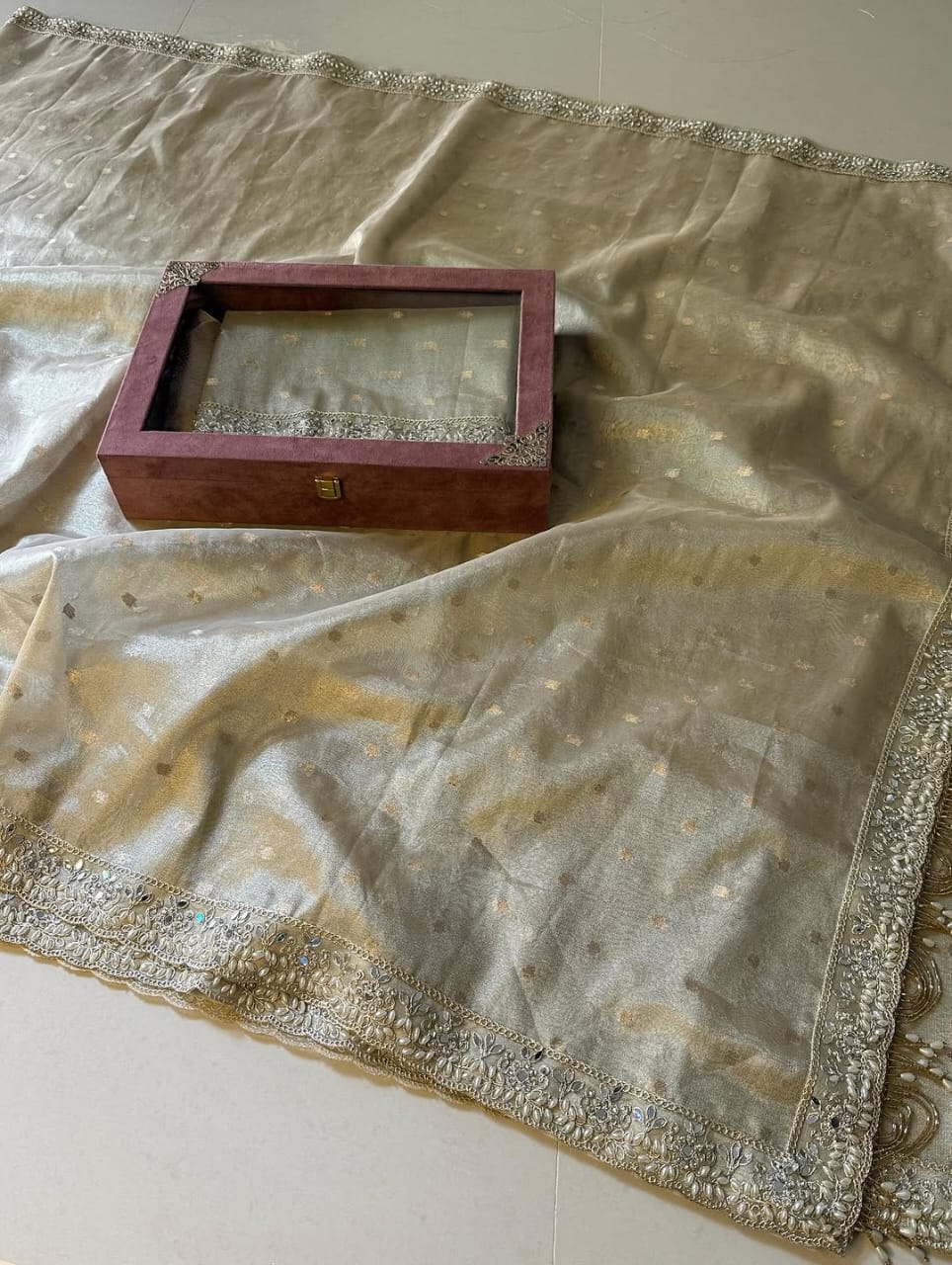 Aarini Golden Tissue Silk Saree