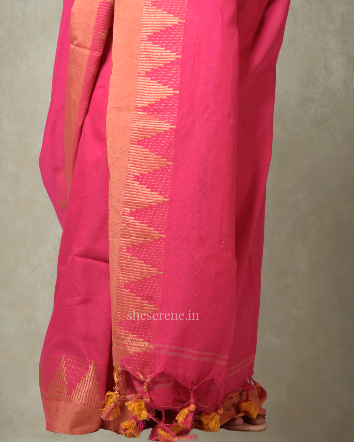 Mandira Pink Cotton Saree