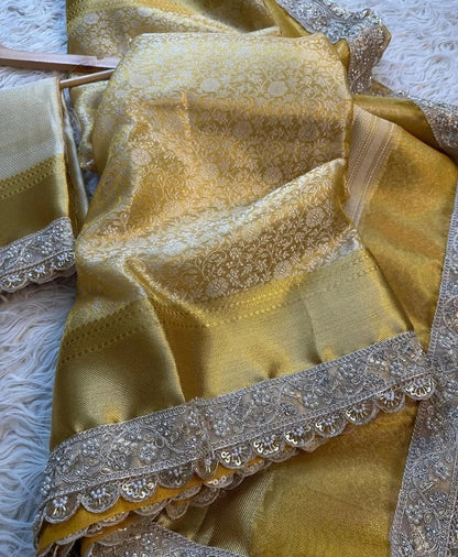 Ruhani Yellow Silk Saree