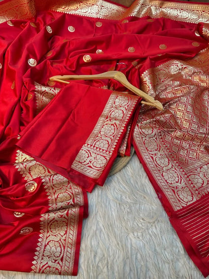 Rangrez Sonakshi Sinha inspired Red Mashru Katan Silk Saree