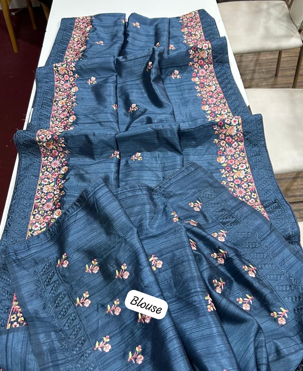 Bela Blue Tussar Saree