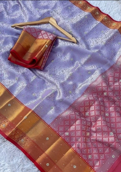Sarika Lilac Mist Soft Kanchi Silk Saree