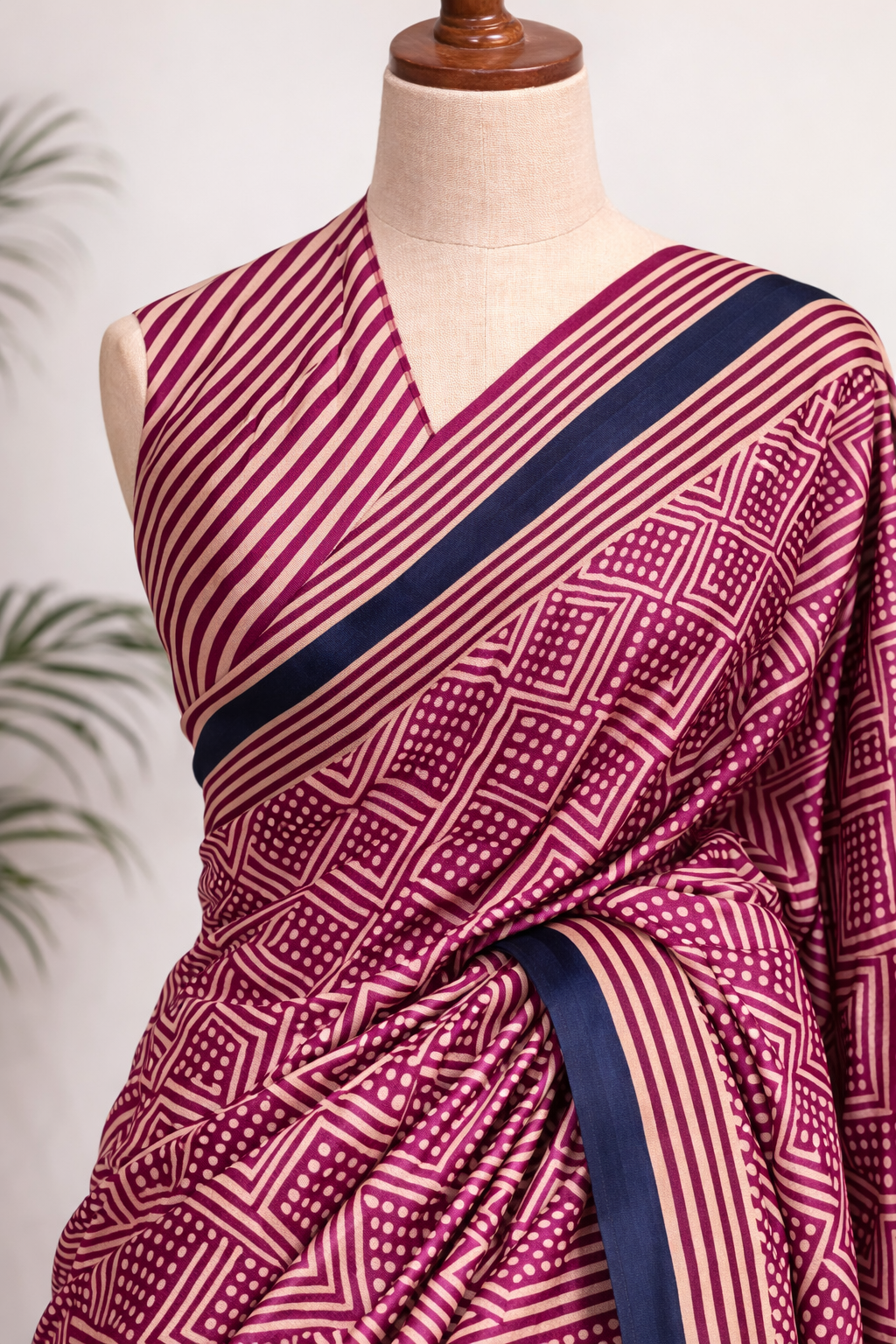 Navya Magenta Pink Dull Satin Silk Saree