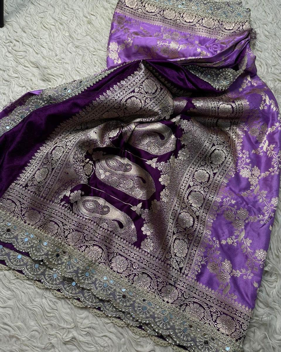Aadhira Lavender Soft Mashru Katan Silk Saree