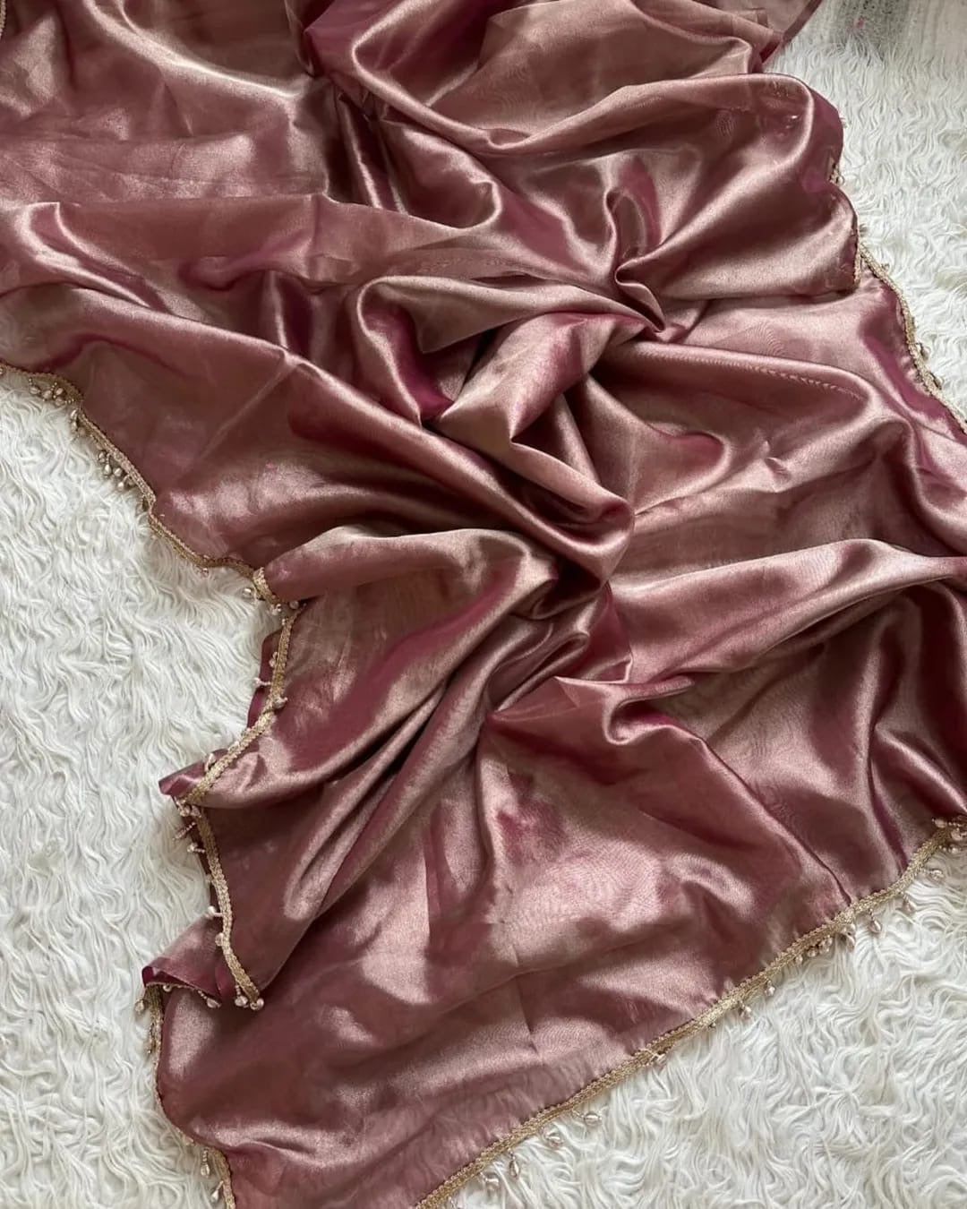 Reeva Pink Banarasi Soft Glass Tissue Silk Saree