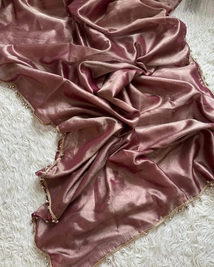 Reeva Pink Banarasi Soft Glass Tissue Silk Saree