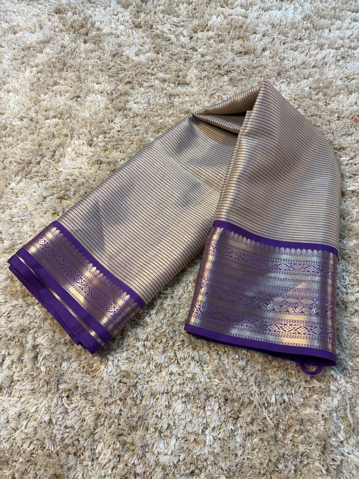 Vamika Royal Purple Mull Tissue Silk Saree