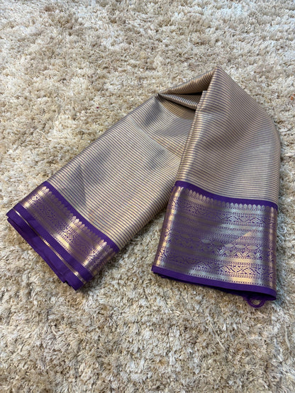 Vamika Royal Purple Mull Tissue Silk Saree