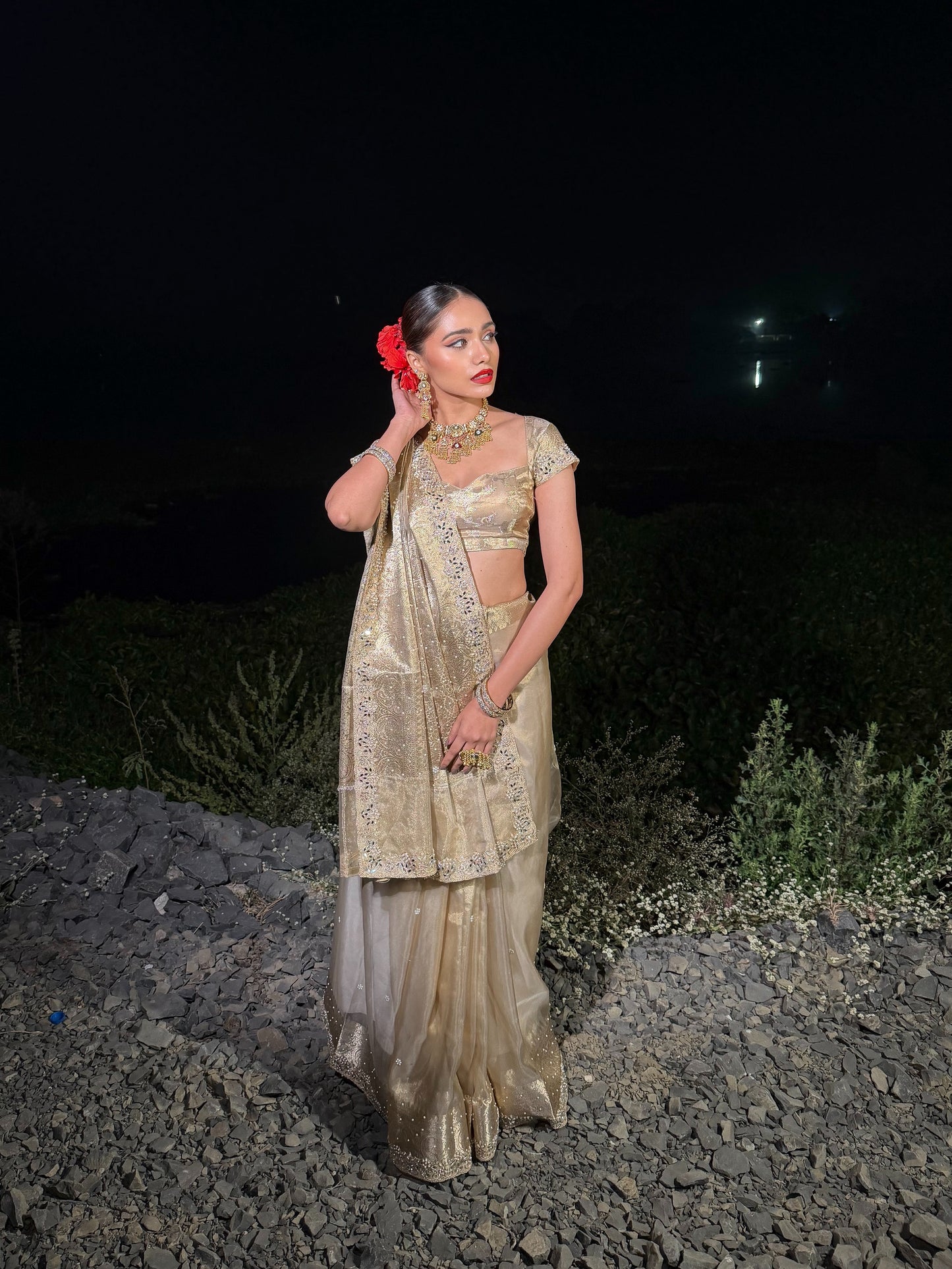 Nora Ivory Tissue Silk Saree