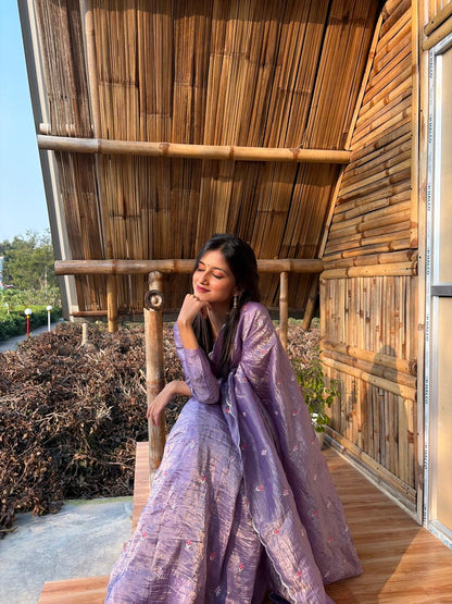 Meher Crushed Tissue Silk Saree